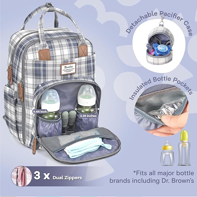 RUVALINO Diaper Bag Backpack, Large Capacity, Waterproof - Image 3