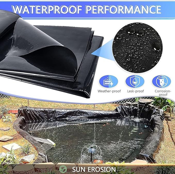 ToLanbbt Pond Liner 14 FT x 14 FT HDPE Pond Liners, 20 Mil UV Resistant - Image 4