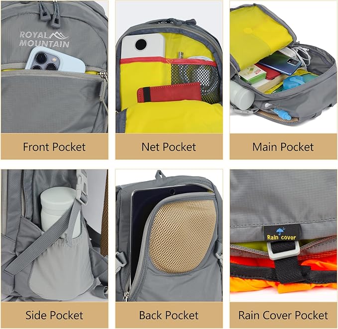 Small Hiking Backpack With Rain-cover, 20L Travel Backpacks - Image 4