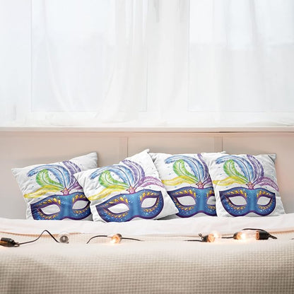 Ambesonne Mardi Gras Throw Pillow Cushion Case Pack of 4, Modern Accent - Image 6