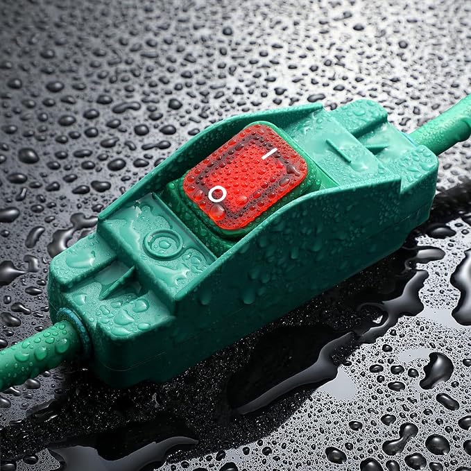 Outdoor Waterproof On/Off Switch Extension Cord, Heavy Duty 125v/250v Black - Image 3