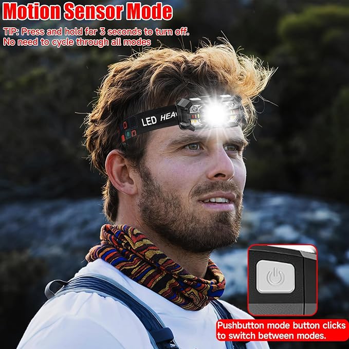 Headlamp Rechargeable 12Pack, 3000 Lumen Ultra-Light Bright Headlamp Flashlight - Image 4