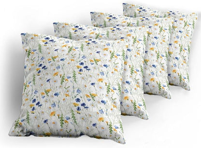 Ambesonne Flower Decorative Throw Pillow Case Pack of 4, Wild Flowers Poppies - Image 5