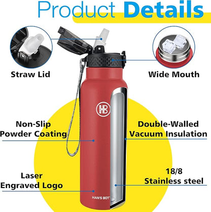 Han's Bottle Sports Water Bottle - 24 Oz - Image 5