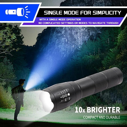 6 Pack LED Rechargeable Flashlight, Super Bright Small Mini Camping Flashlights - Image 4