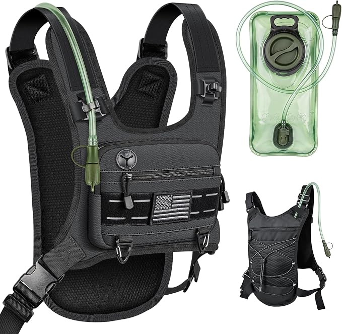 Running Vest with 2L Water Bladder, Lightweight Chest Pack Hydration Backpack by EnvyvipLLC