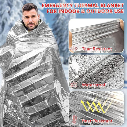 SecuCaptain Survival Emergency Thermal Blankets: Extra Large 84” x63” Space - Image 5