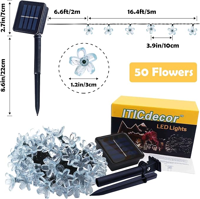 ITICdecor Solar Flower String Lights - Image 7