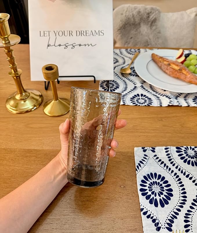 KLIFA- NICE- 20 ounce, Acrylic Highball Drinking Glasses, Stackable Plastic - Image 3