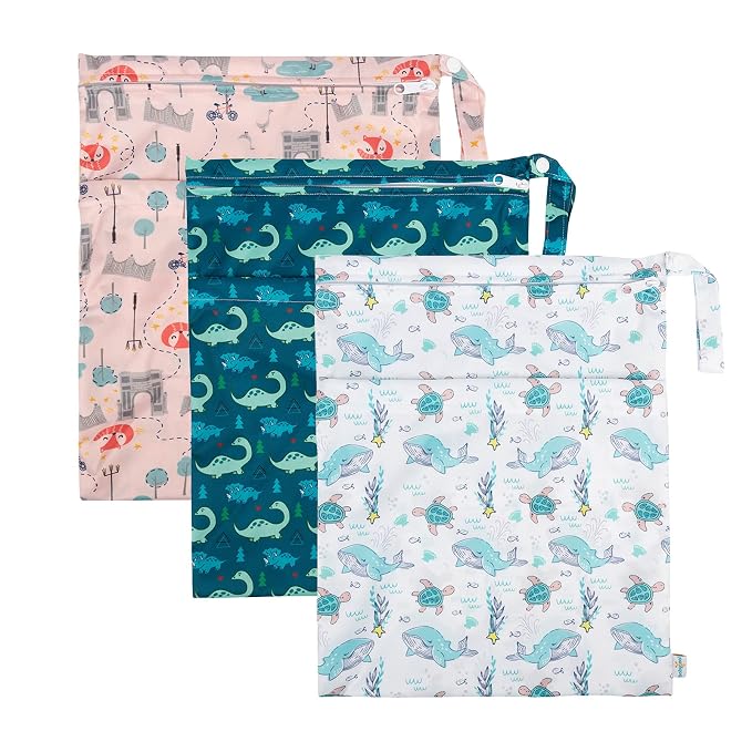 babygoal Wet Dry Bags 3 Pack for Baby Cloth Diapers, Washable Travel Bags - Image 4