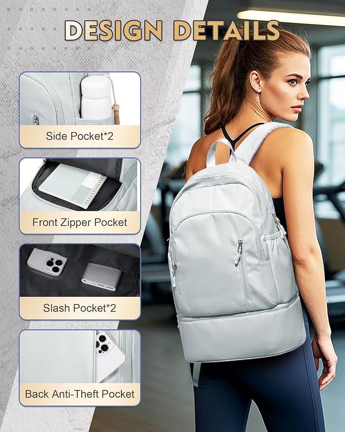 Gym Backpack for Women Men, Lightweight Gym Bag - Image 3