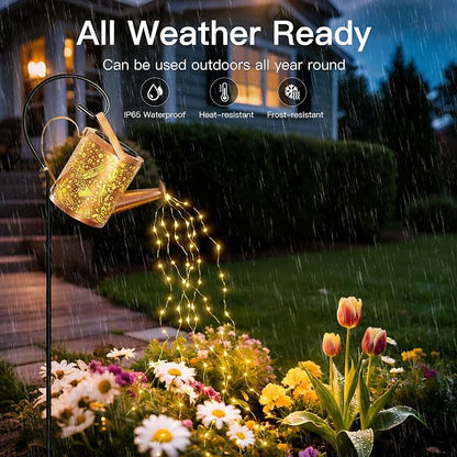 Ollny Solar Watering Can with Cascading Lights Outdoor Garden Decor, Birthday - Image 5