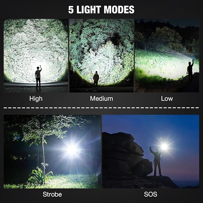 MILAOSHU Rechargeable Flashlights 90000 High Lumens - Image 4