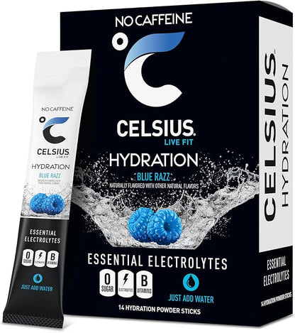 CELSIUS Hydration™ Blue Razz, Sugar Free Electrolyte Hydration Drink Mix by CELSIUS