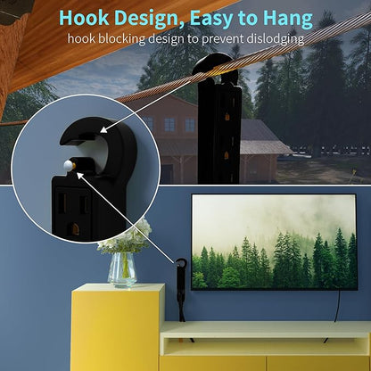 16/3 20 Ft 3 Outlet Extension Cord Outdoor Waterproof, 3 Prong Electrical Cord - Image 5