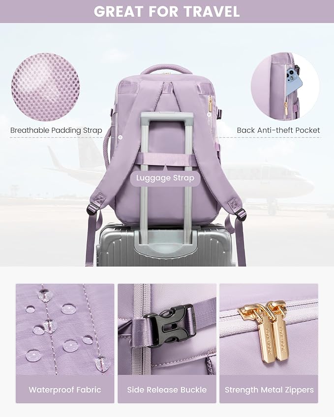 LOVEVOOK Large Travel Backpack for Women, TSA Carry on Backpack for Airplanes - Image 7