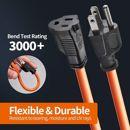 KTMC 50ft 16AWG Outdoor Extension Cord, Indoor/Outdoor 50-Foot SJTW 16/3 Gauge - Image 2