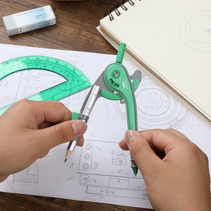 Mr. Pen- Geometry Compass and Protractor Set, 6 Inch Compass, 6 Inch Protractor - Image 7