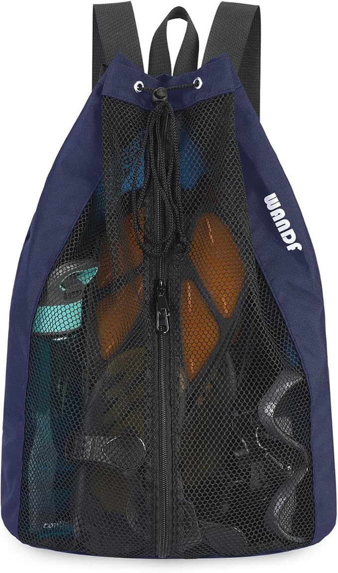 WANDF Swim Bag Mesh Drawstring Backpack Beach Backpack by WANDF