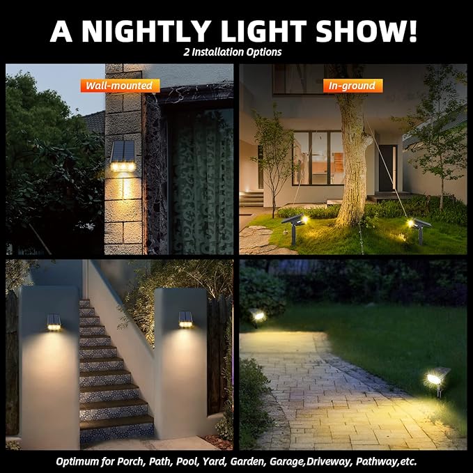 LEREKAM Solar Spot Lights Outdoor Landscape Lights, 40 LEDs Solar Landscape - Image 3
