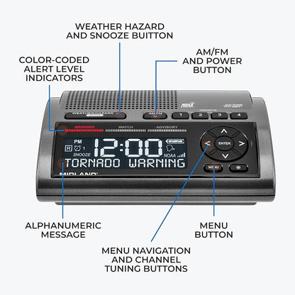Midland - WR400 Weather Radio Deluxe - NOAA Emergency Alert Scanner – Home Use - Image 5