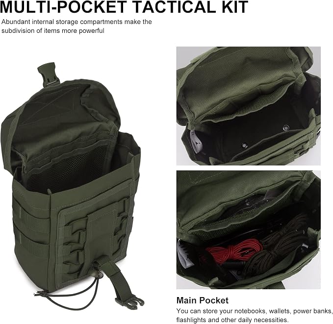 Mardingtop Molle Admin Pouch, EDC Pouch, Tactical Drawstring Pouch, Utility - Image 3