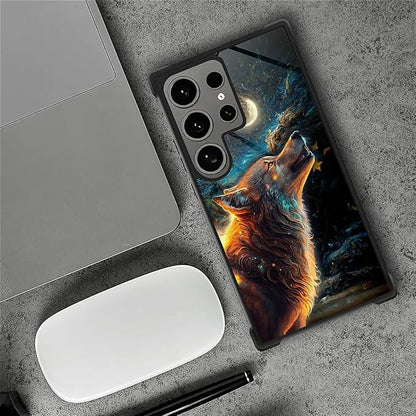 for Samsung Galaxy S24 Ultra Case, Star Cave Hungry Wolf Pattern Graphic Design - Image 2