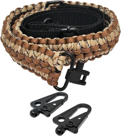 Extra Wide Gun Sling Paracord 550 Adjustable w/Swivels by Ten+Point+Gear