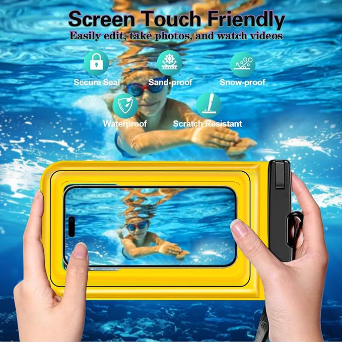 Floatable 3 Pack Multicolor Universal IP68 Floating Waterproof Phone Pouch - Image 5