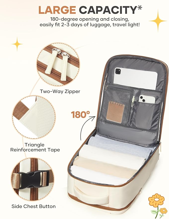 coofay Travel Backpack Carry on Flight Approved Mochila De Viaje Personal Item - Image 6