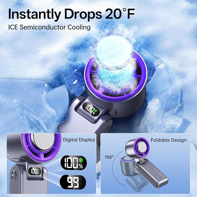 Handheld Portable fan with Turbo Cooling - Image 2