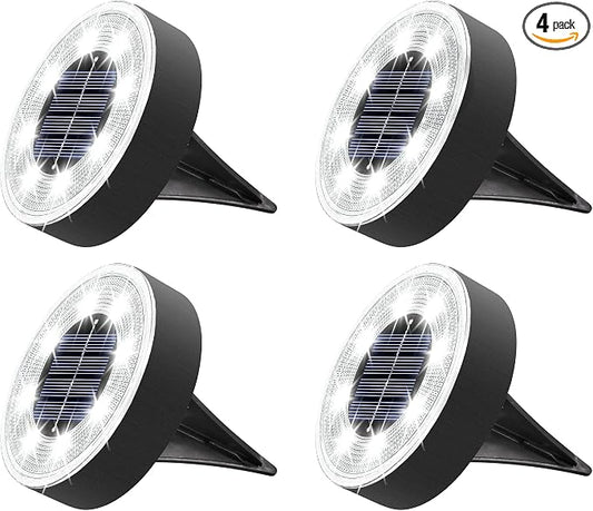 Joomer Solar Ground Lights, 4 Pack 8 LED Solar Lights Outdoor Waterproof IP68 by Joomer