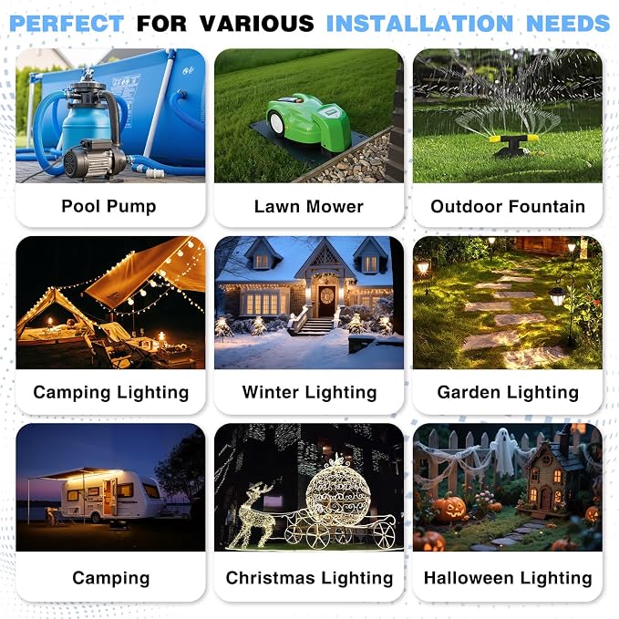 Flemoon Outdoor Extension Cord Safety Cover, IPX4 Weatherproof Electrical Box - Image 9