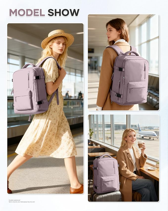 WONHOX Large Travel Backpack Carry on Flight Approved Laptop Work Business - Image 7