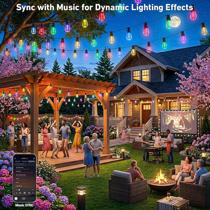Outdoor String Lights, 400FT Smart RGB+IC Patio Lights - Image 5