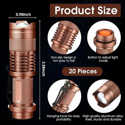 Fumete 20 Pieces LED Flashlight Mini 3 Mode Tactical Torch Small Water - Image 2