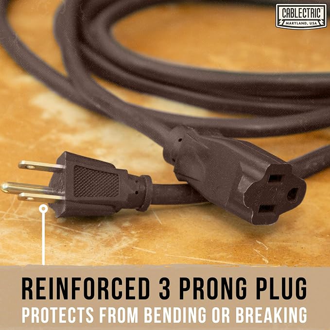 Brown Outdoor Extension Cord 50 ft, 16/3 Heavy Duty Cable - Image 6