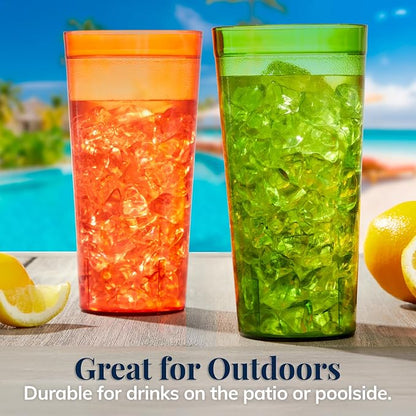 US Acrylic Café Plastic Reusable Tumblers 32-ounce Iced-Tea Cups, Made in the - Image 7