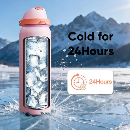 Insulated Water Bottle with Straw - Image 7