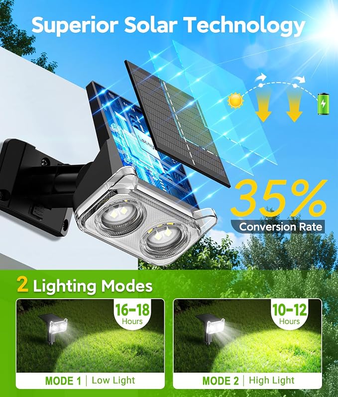 LETMY Solar Lights Outdoor Waterproof IP65, 6 Pack Solar Spot Lights Outdoor - Image 6