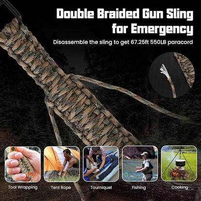 Double Braide 550LB Shotgun Sling 2 Point Paracord Rifle Sling, Non-Slip - Image 3