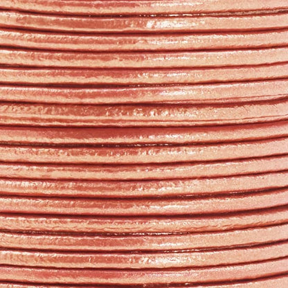 Mandala Crafts Round Genuine Rose Gold Leather Cord - Image 3