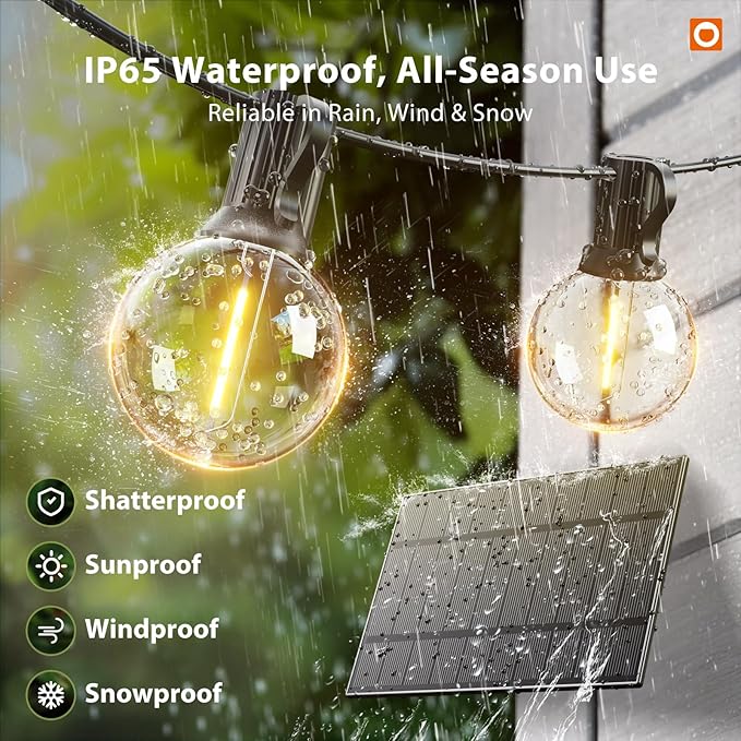 addlon 100FT Solar String Lights Outdoor - Image 4