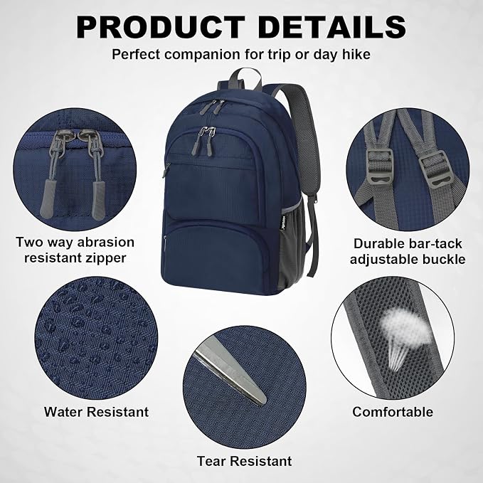 HOLYLUCK 20L lightweight packable Hiking Daypack Foldable Backpack - Image 4