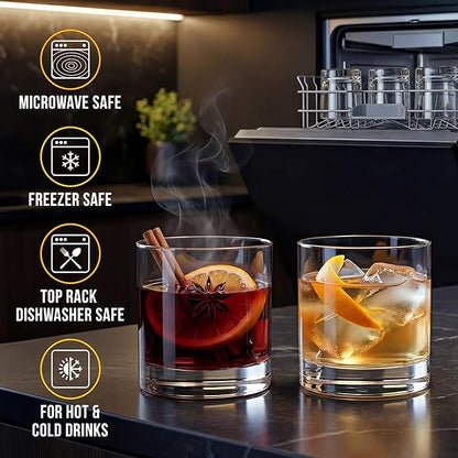 Bravario Unbreakable Whiskey Glasses, Plastic Rocks Glasses — 12.5 oz Clear - Image 5