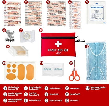 2Pack 152 Piece Small First Aid Kit, Travel Size First Aid Kit TSA Approved - Image 2