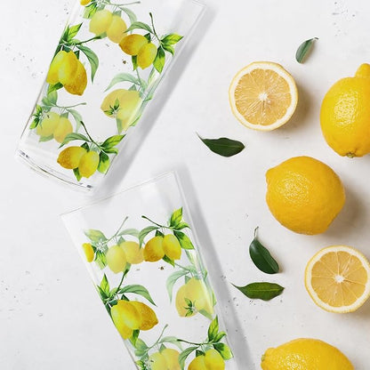 Reston Lloyd Calypso Basics Fresh Lemons 19 oz Acrylic Drinkware Set of 6 – - Image 4