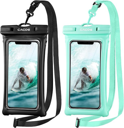 CACOE Floating Universal IPX8 Waterproof Phone case 2 Pack-Up to 7.0", by CACOE
