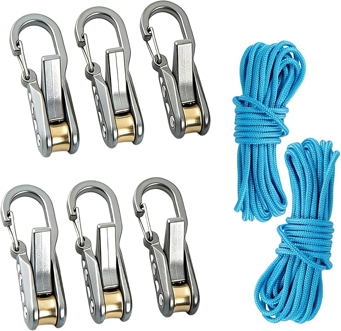 6-Pack Paracord Adjusters, Rope Tightening Tool & Tensioner, Heavy-Duty Roller by Unknown