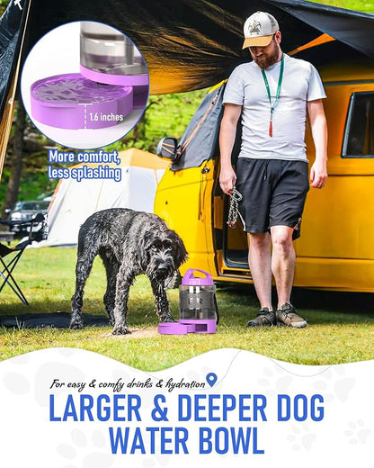 77oz Dog Travel Water Bottle, Large Portable Dog Water Bowl Dispenser, - Image 5